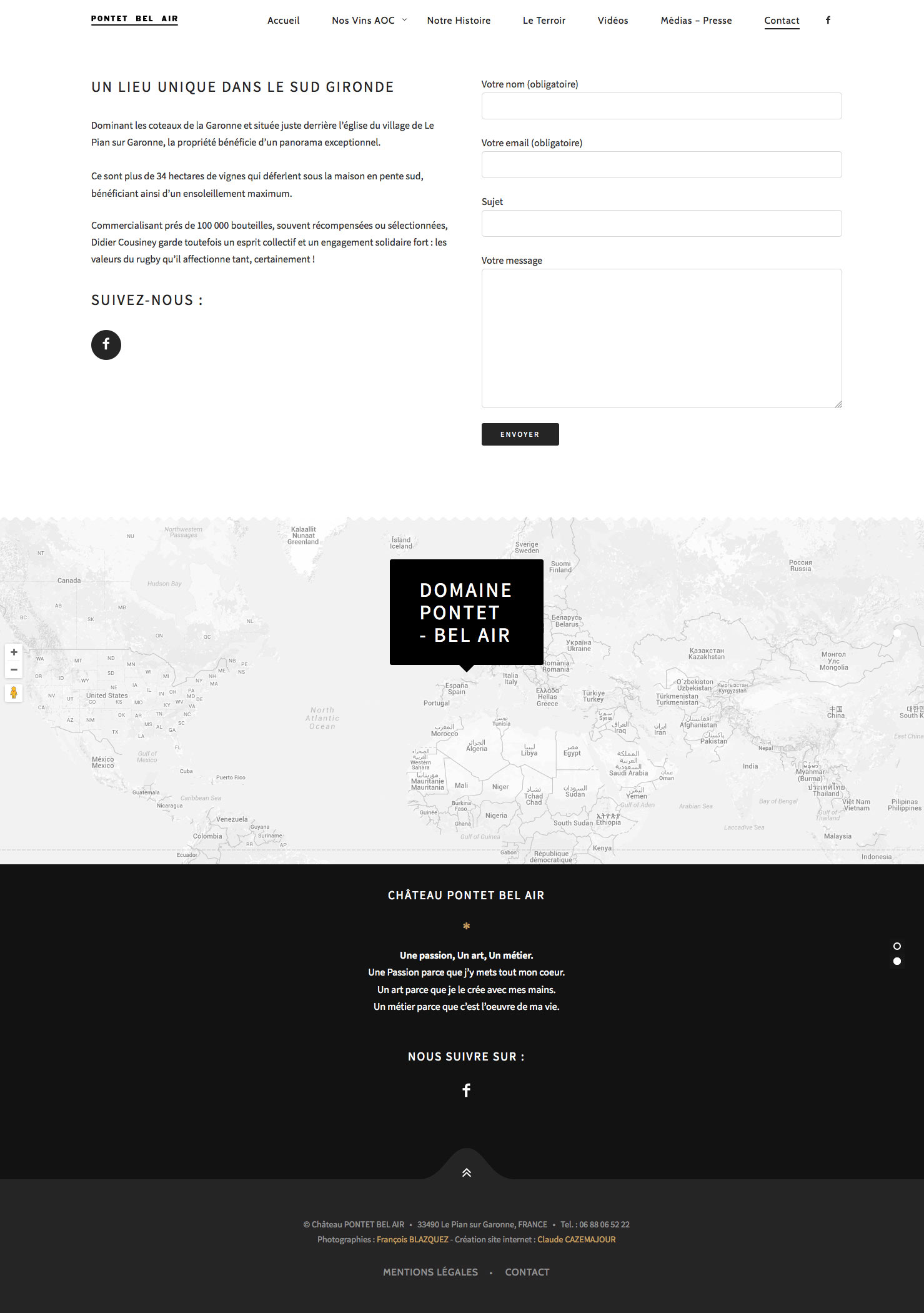 site internet propriété viticole