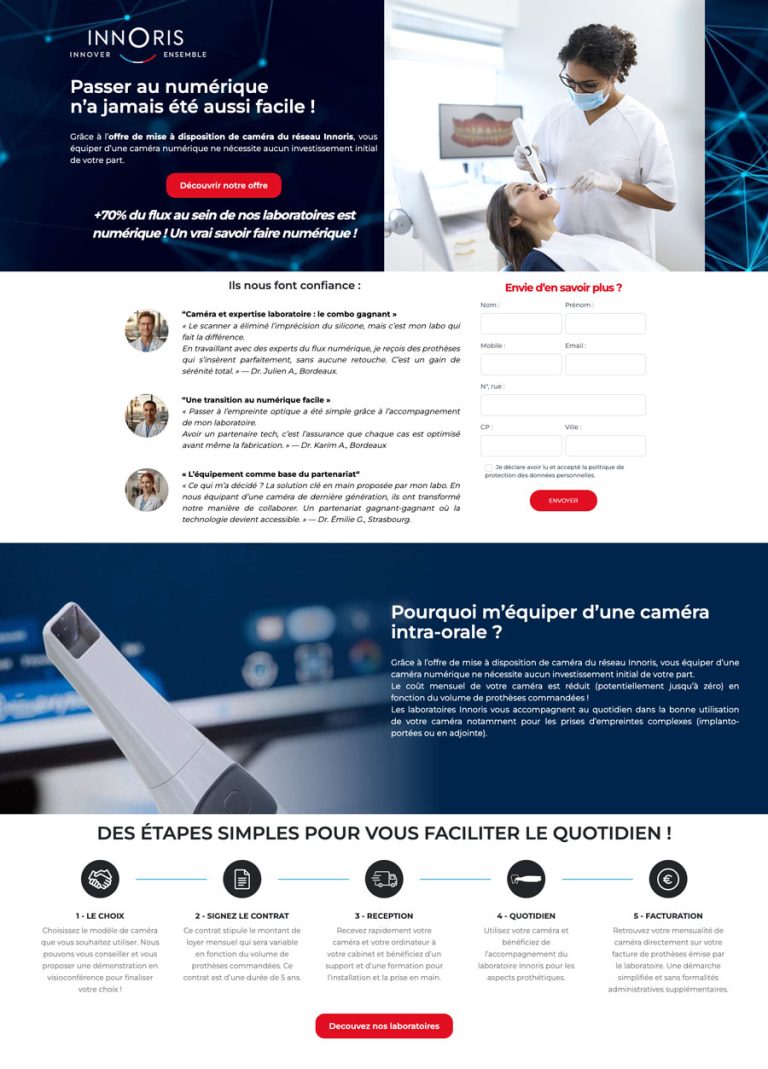 Création Landing Page campagne Adwords – Innoris