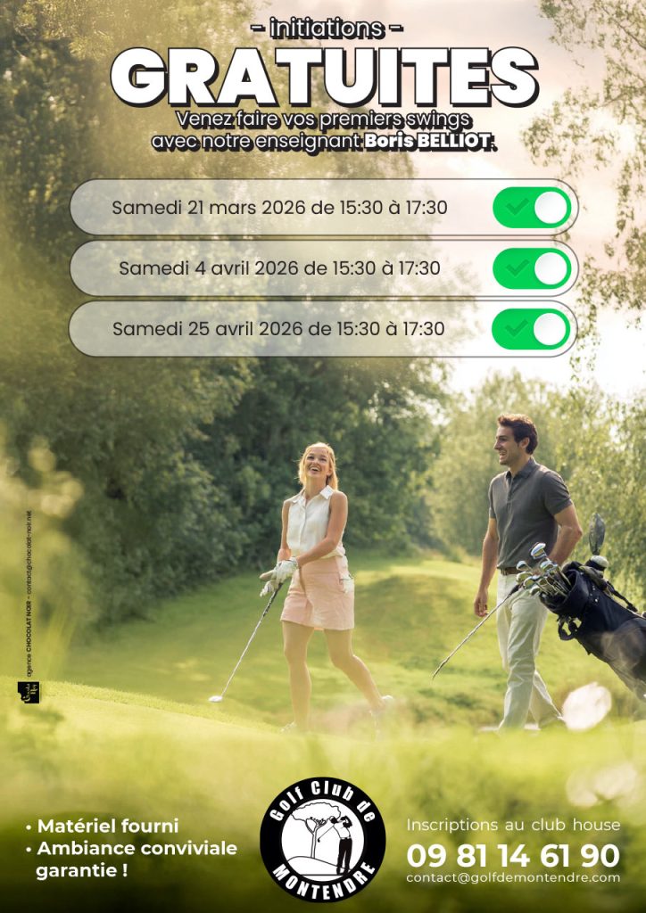Affiche initiation golf gratuite – Golf Club de Montendre
