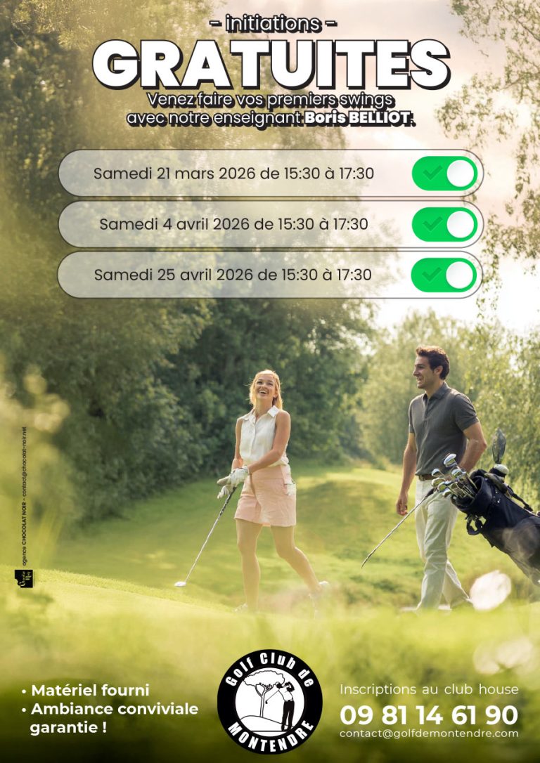 Affiche initiation golf gratuite – Golf Club de Montendre